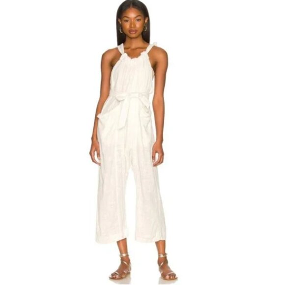 Free People Pants - Free People Free-Est Henriette Sleeveless Tie Waist Jumpsuit One Piece in Ivory